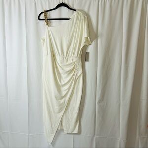 Women's GUESS One Shoulder Poly Dress w/Gold Chain Size 14 NWT's Asymmetrical